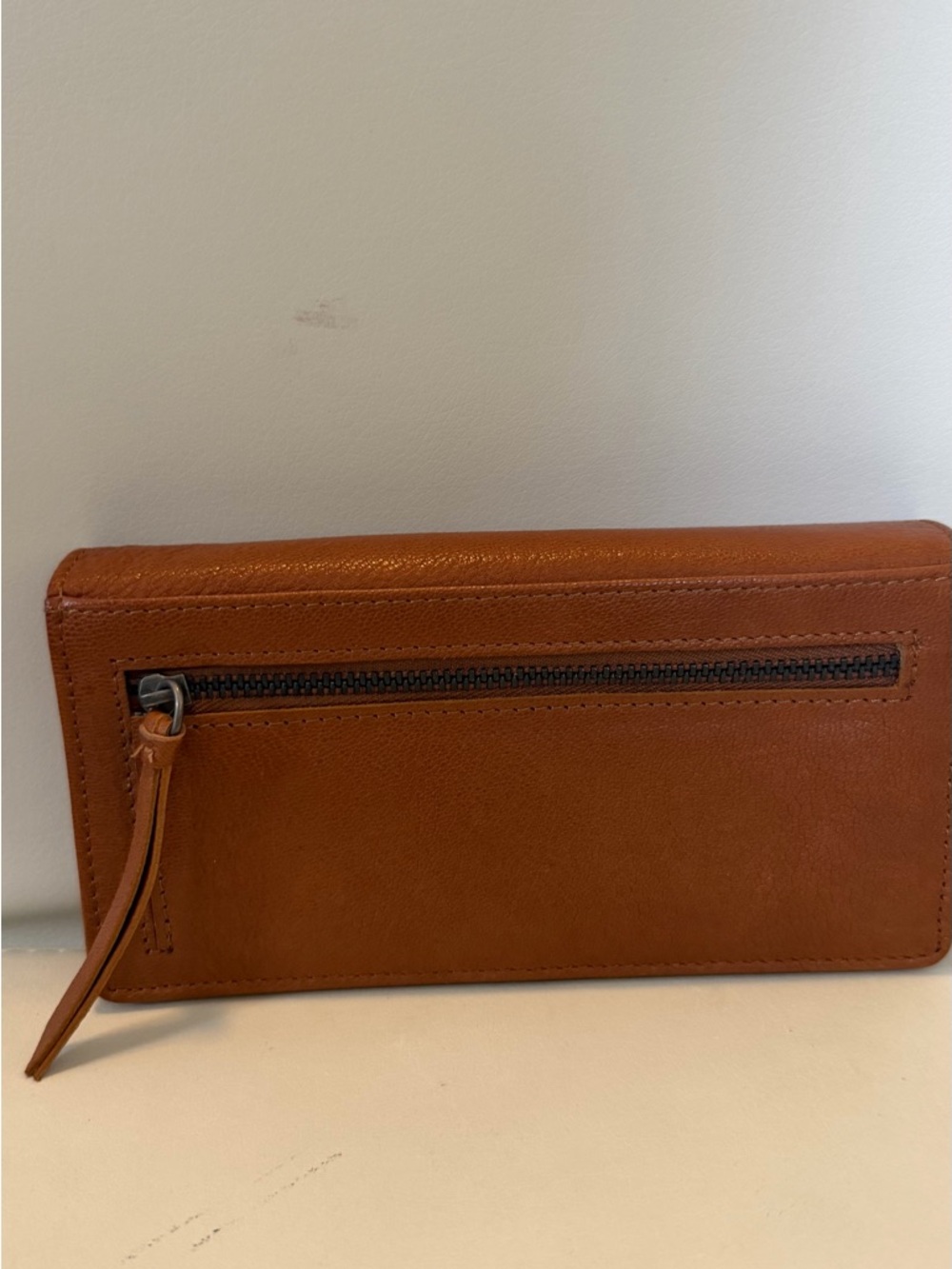 SPIKES & SPARROW Cognac Brown Leather Snap Wallet - Picture 2 of 6